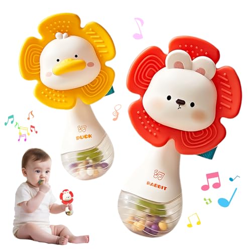 2PCS Montessori Baby Rattles
