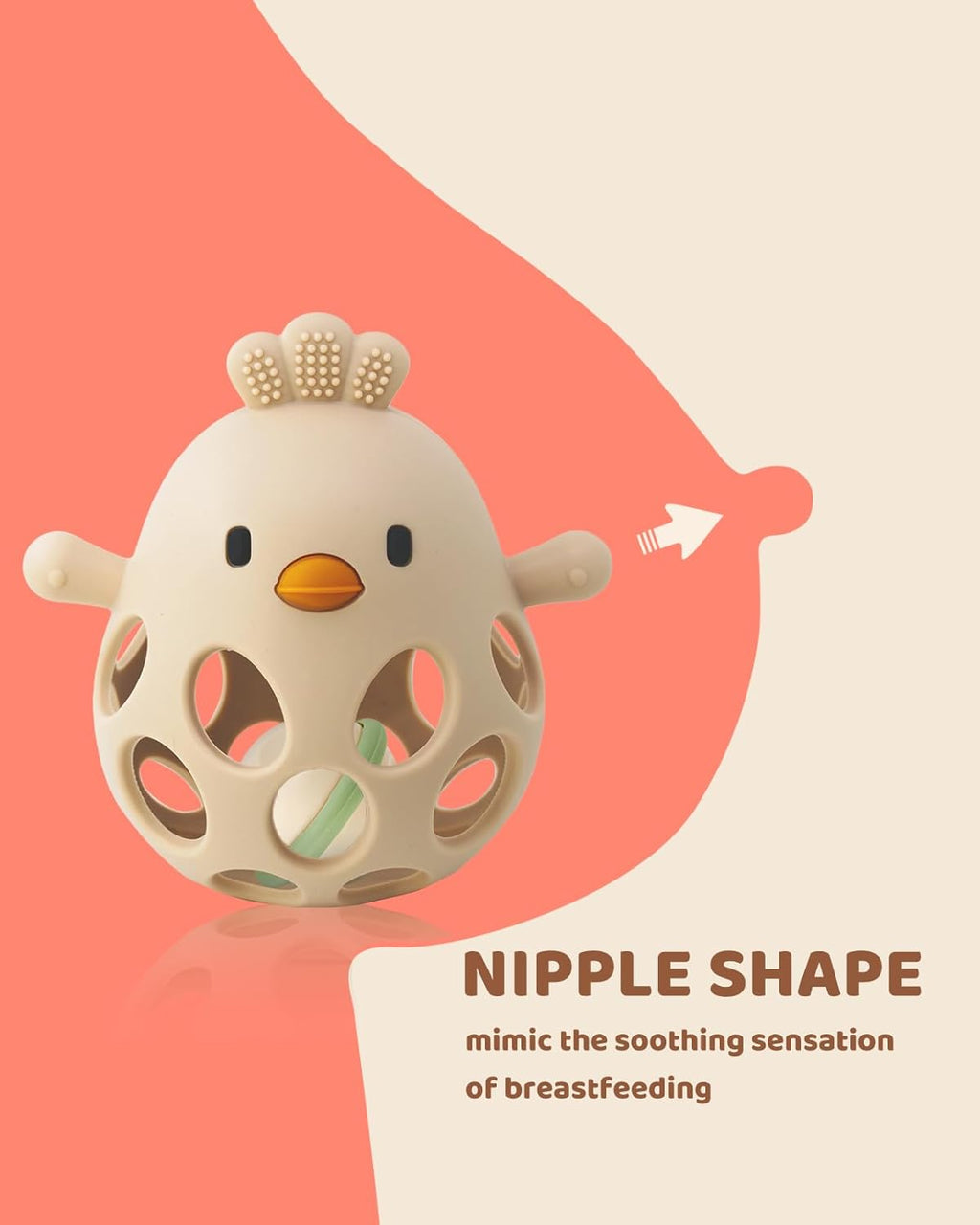 2-in-1 Baby Teething Rattle