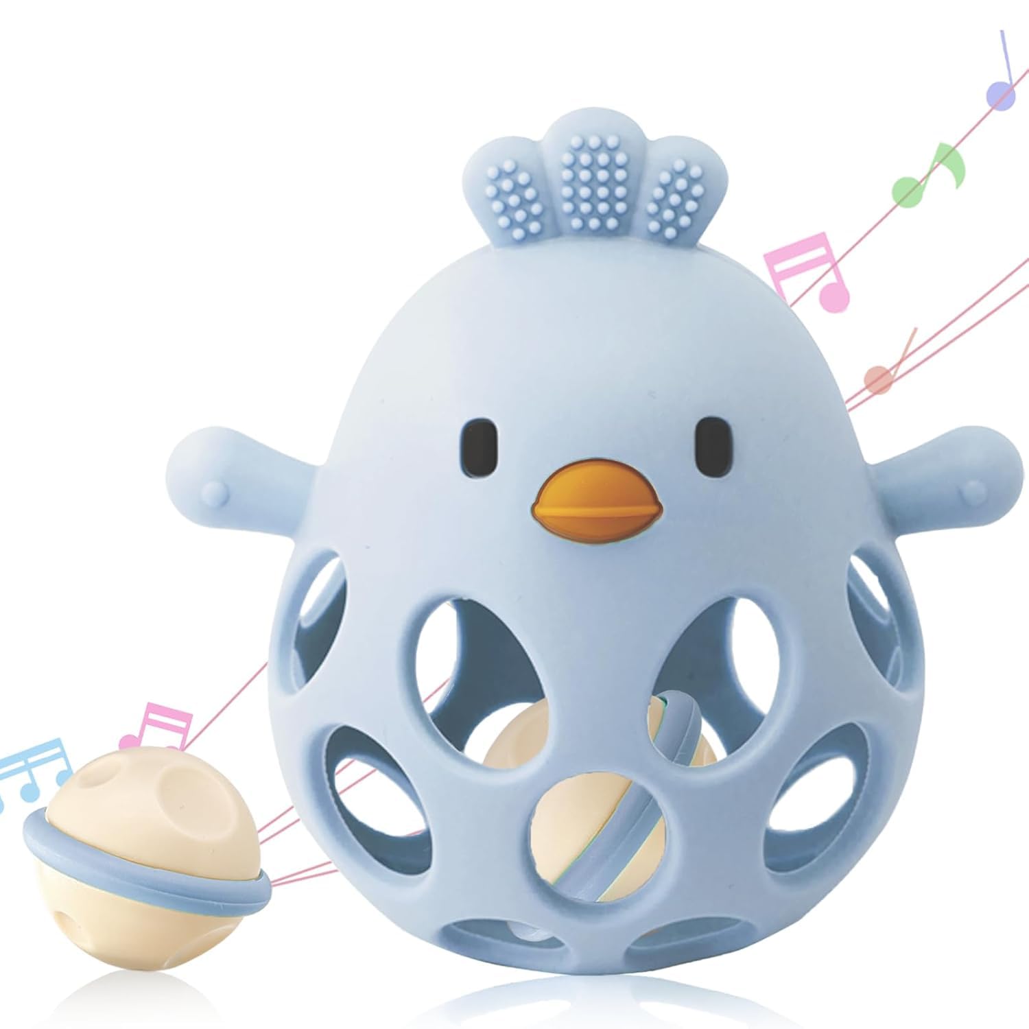 2-in-1 Baby Teething Rattle