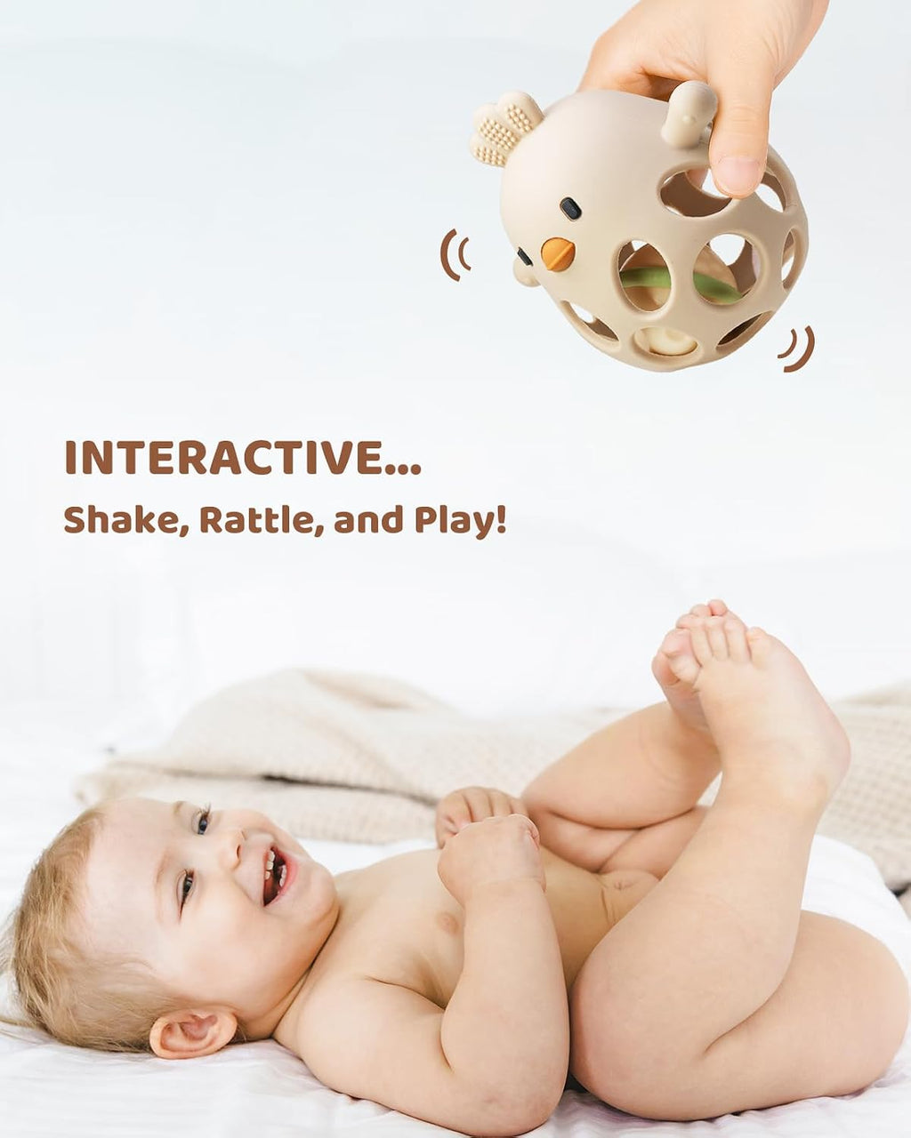 2-in-1 Baby Teething Rattle
