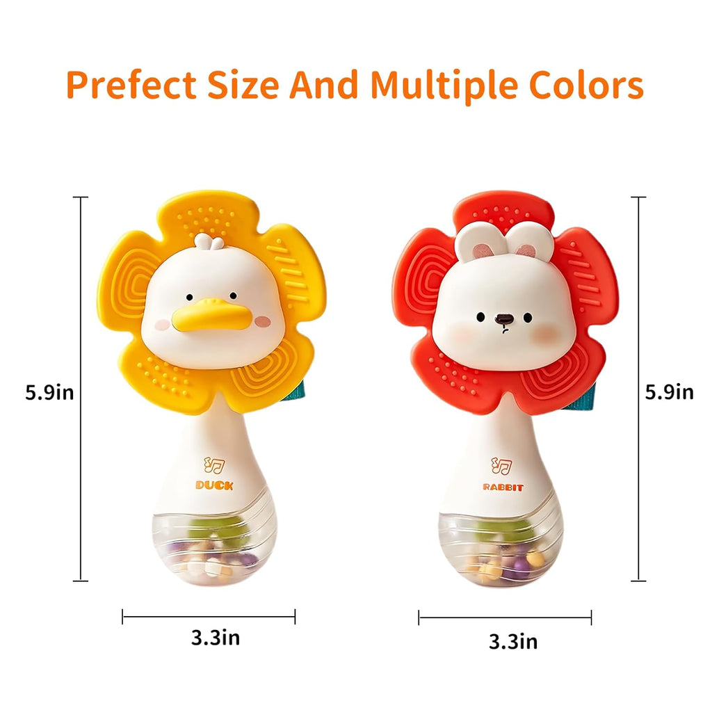 2PCS Montessori Baby Rattles