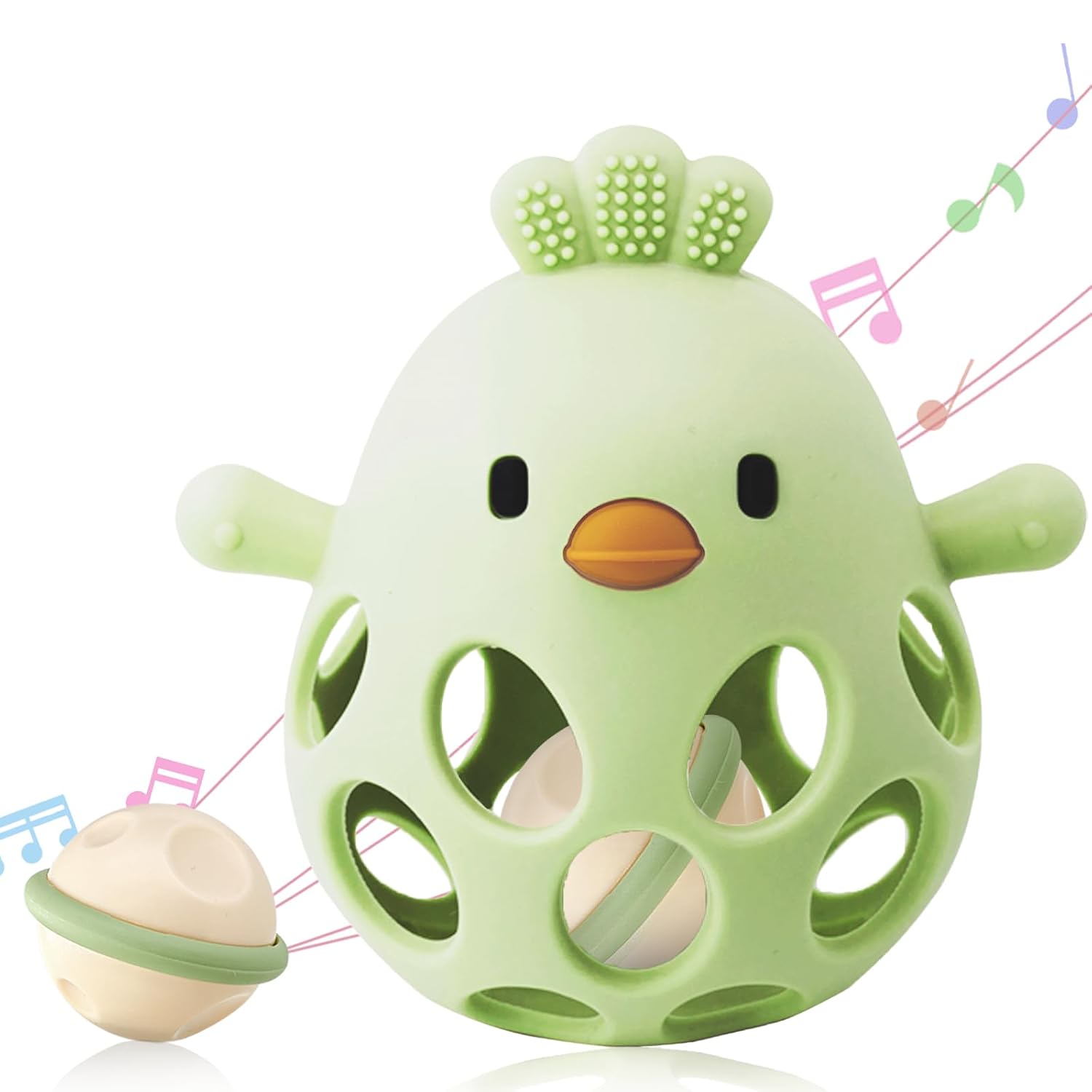 2-in-1 Baby Teething Rattle