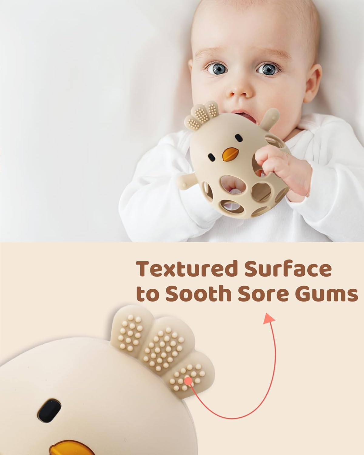 2-in-1 Baby Teething Rattle