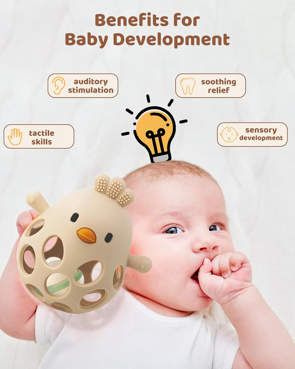2-in-1 Baby Teething Rattle