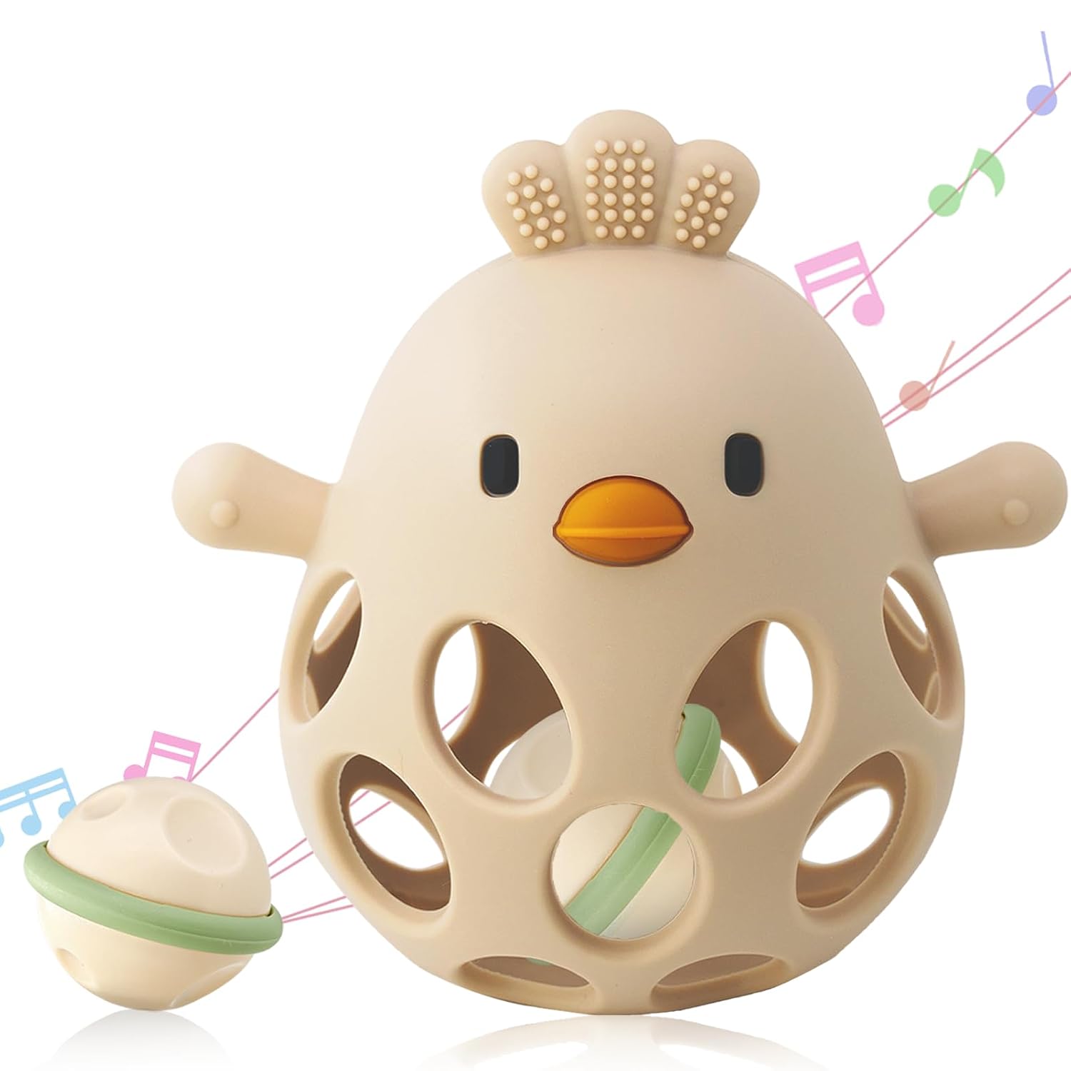2-in-1 Baby Teething Rattle